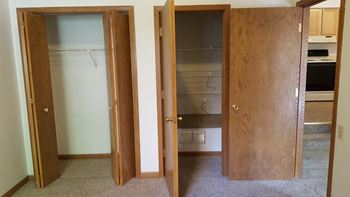 One bedroom townhouse bedroom closets